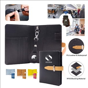 Passport Holder With Tracker Slot RFID Blocking For Travel